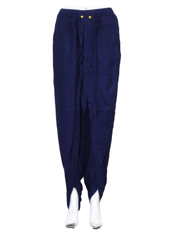 Buy Soch Women Navy Blue Rayon Solid Dhoti Pant online